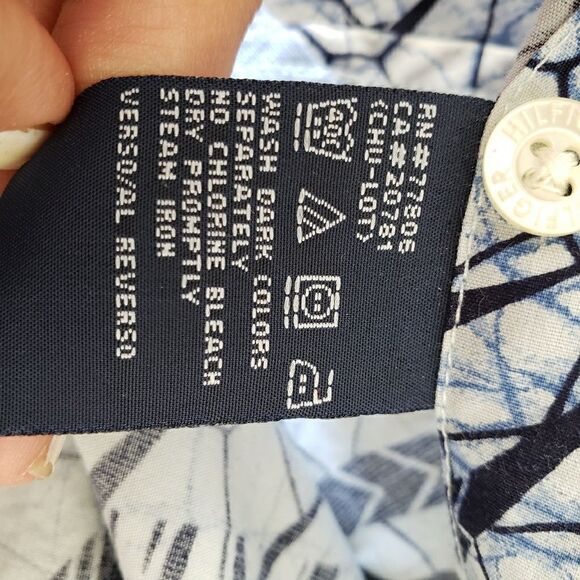 Tommy Hilfiger cotton navy pineapple  button up - Picture 3 of 7